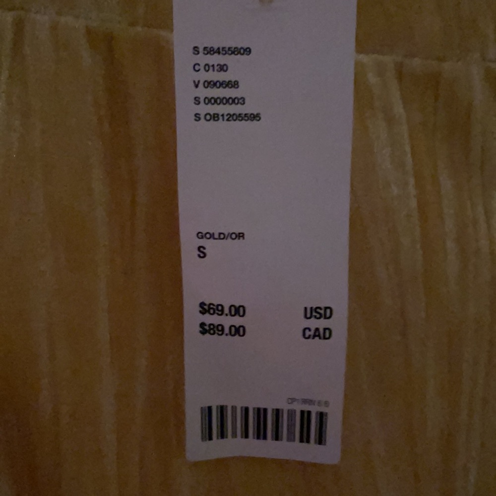 Yellow Urban Outfitters Dress Size Small Velvet Never Worn - Picture 3 of 3